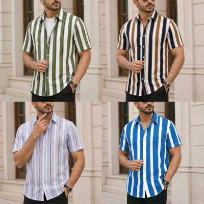 Linen Cotton Half Shirt For Men