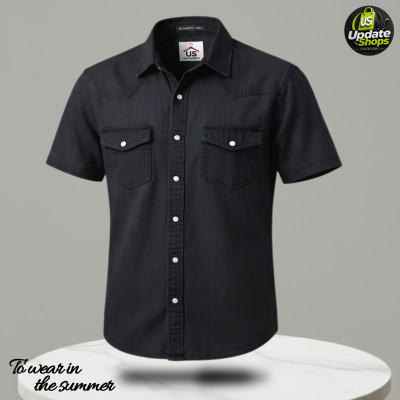 Denim Half Shirt For Men