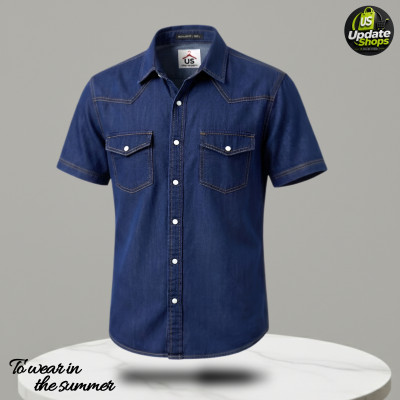 Denim Half Shirt For Men