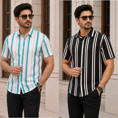 Linen Cotton Half Shirt For Men