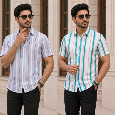 Linen Cotton Half Shirt For Men