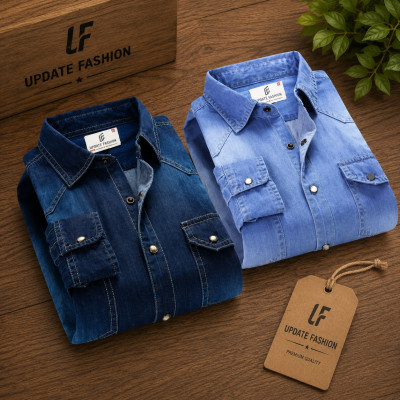 Denim double pocket Shirt 2 piece