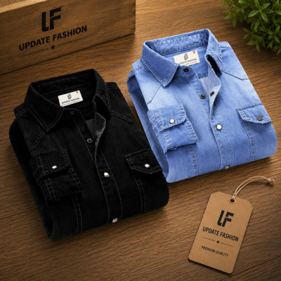 Denim double pocket Shirt 2 piece