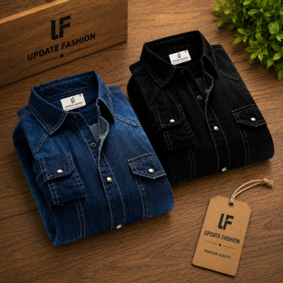 Denim double pocket Shirt 2 piece
