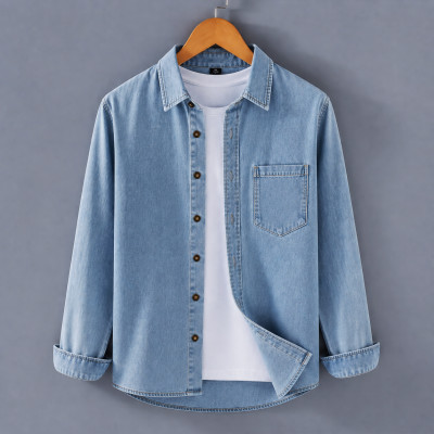 Denim 1 Pocket Full Shirt For man