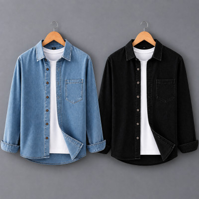 Denim 1 Pocket Full Shirt For man