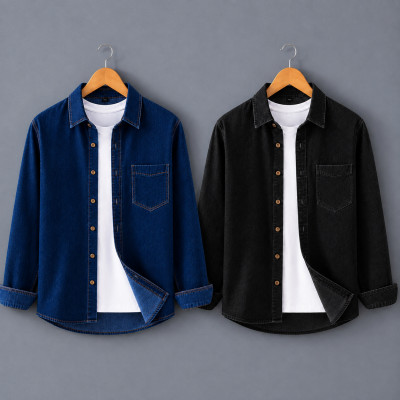 Denim 1 Pocket Full Shirt For man