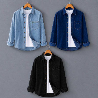 Denim 1 Pocket Full Shirt For man