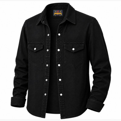 Denim Full Sleeve Tip Butam Shirt For Man