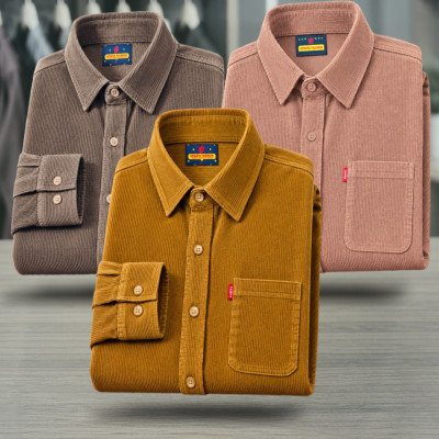 3 Piece Corduroy Full sleeve Singel pocket Shirt.