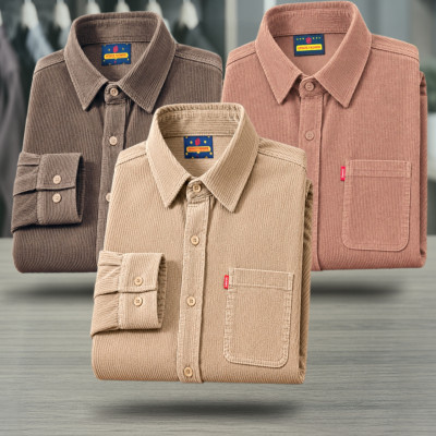 3 Piece Corduroy Full sleeve Singel pocket Shirt.
