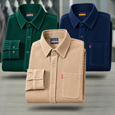 3 Piece Corduroy Full sleeve Singel pocket Shirt.