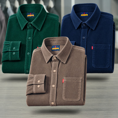 3 Piece Corduroy Full sleeve Singel pocket Shirt.