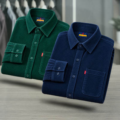 2 Piece Corduroy Full sleeve Singel pocket Shirt.