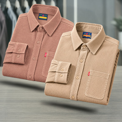 2 Piece Corduroy Full sleeve Singel pocket Shirt.