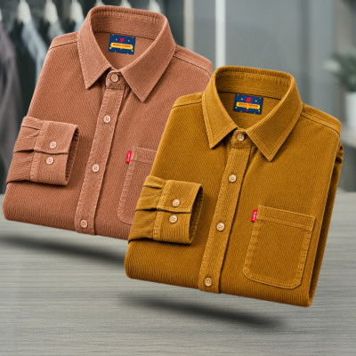 2 Piece Corduroy Full sleeve Singel pocket Shirt.