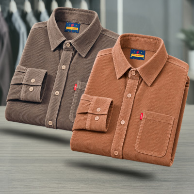 2 Piece Corduroy Full sleeve Singel pocket Shirt.
