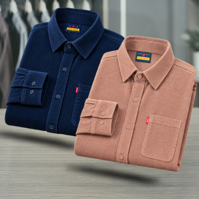 2 Piece Corduroy Full sleeve Singel pocket Shirt.