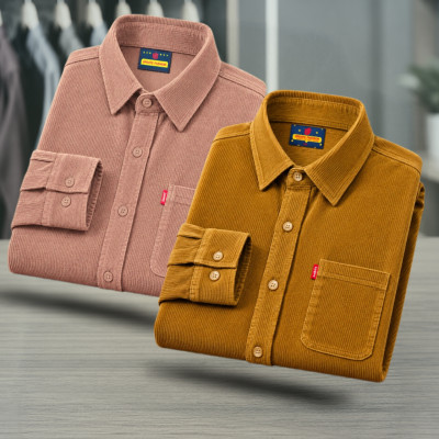 2 Piece Corduroy Full sleeve Singel pocket Shirt.