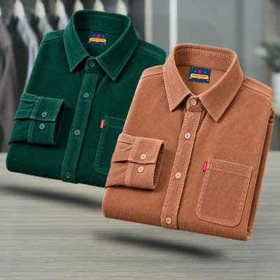 2 Piece Corduroy Full sleeve Singel pocket Shirt.