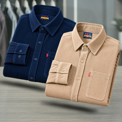 2 Piece Corduroy Full sleeve Singel pocket Shirt.