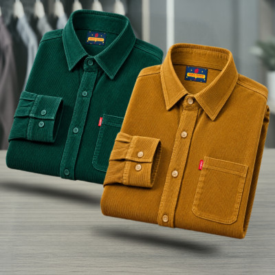 2 Piece Corduroy Full sleeve Singel pocket Shirt.