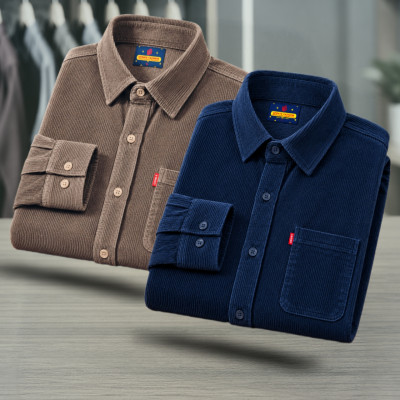 2 Piece Corduroy Full sleeve Singel pocket Shirt.