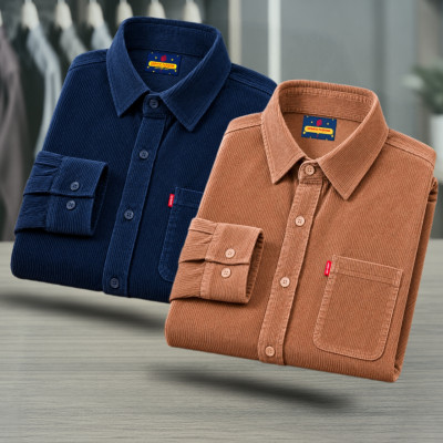 2 Piece Corduroy Full sleeve Singel pocket Shirt.