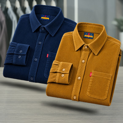 2 Piece Corduroy Full sleeve Singel pocket Shirt.