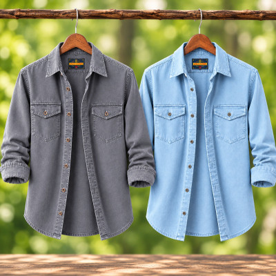 2 piece Export Quality Denim Wash Shirt