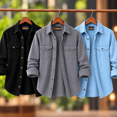 3 piece Export Quality Denim Wash Shirt