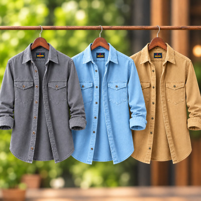 3 piece Export Quality Denim Wash Shirt