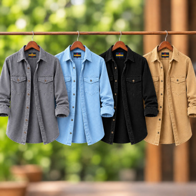 4 piece Export Quality Denim Wash Shirt