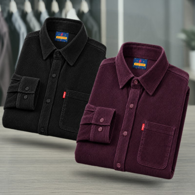 2 Piece Corduroy Full sleeve Singel pocket Shirt.