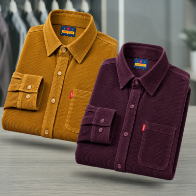 2 Piece Corduroy Full sleeve Singel pocket Shirt.