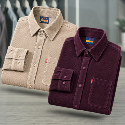 2 Piece Corduroy Full sleeve Singel pocket Shirt.