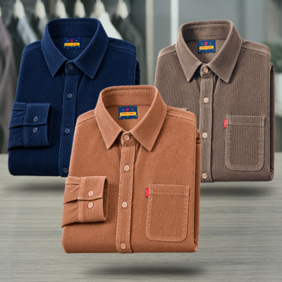 3 Piece Corduroy Full sleeve Singel pocket Shirt.